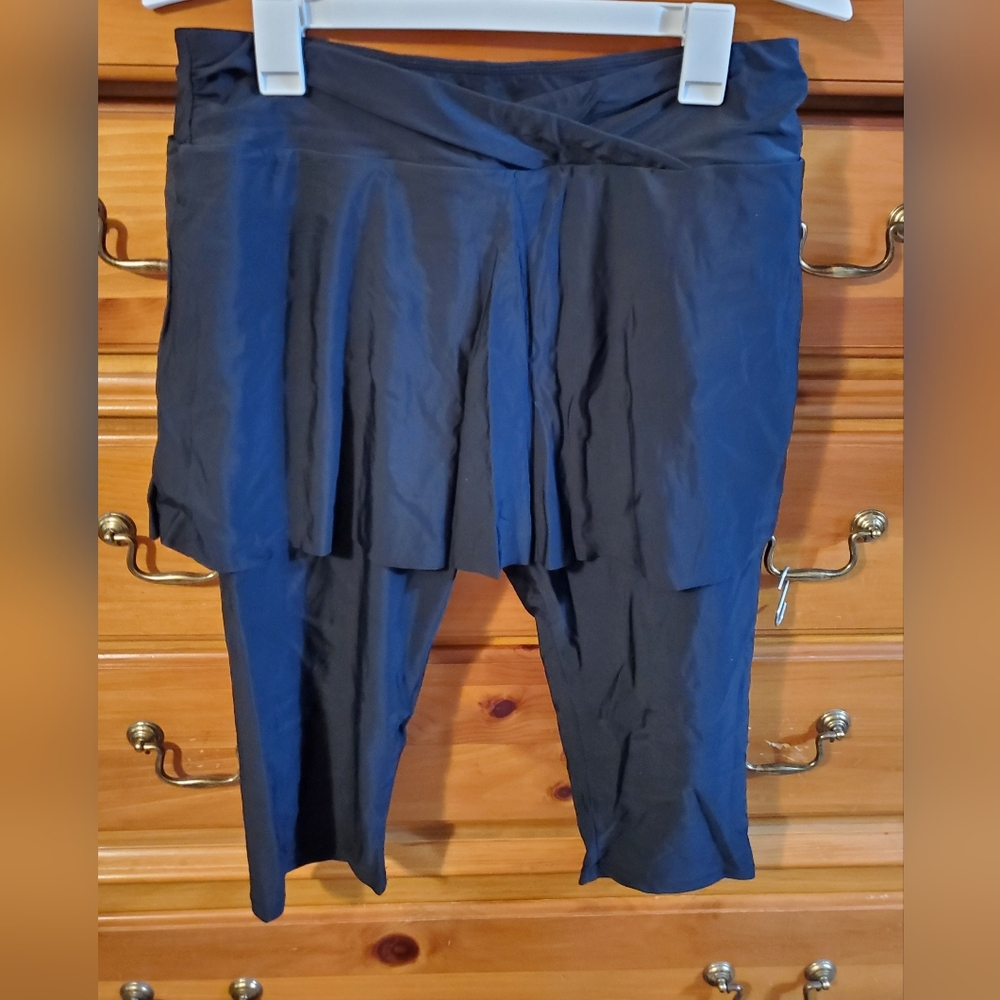 Black Skirted Swim Capris